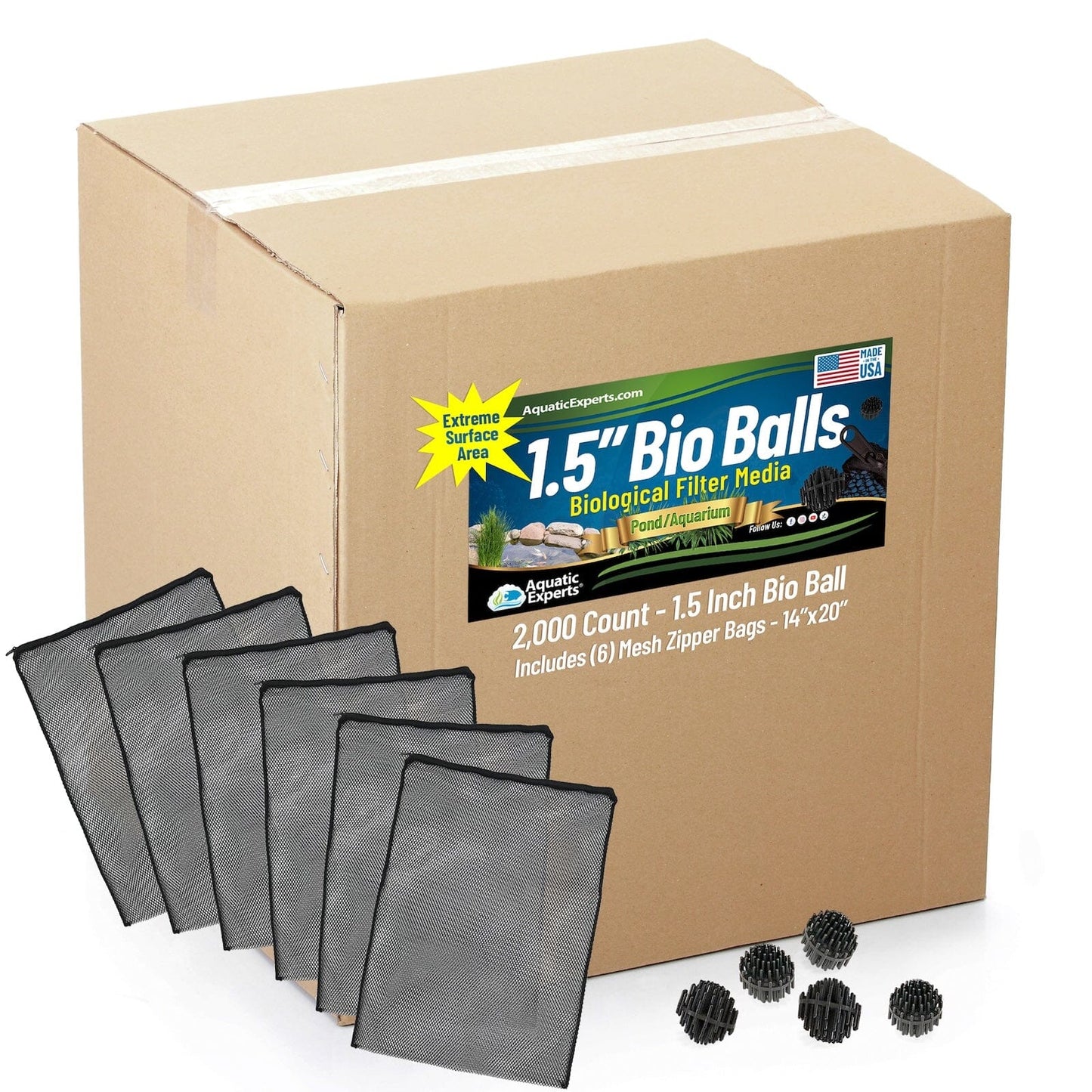 1.5" Bio Balls – Pond Filter Media for Biological Filtration | Aquatic Experts